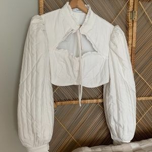 Simonett white quilted bolero top